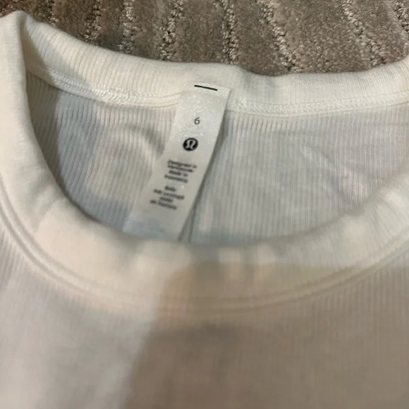 Lululemon Women's White Cotton Tank Top - Picture 2 of 3